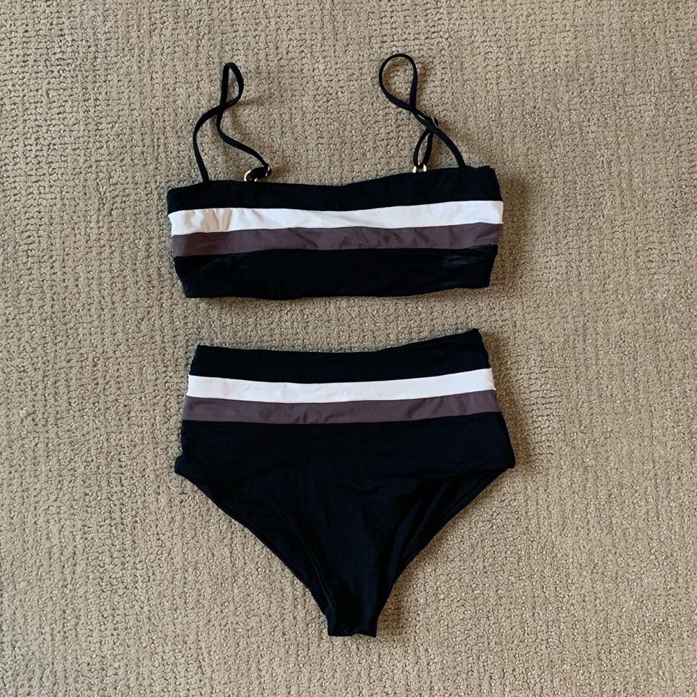 L space black bandeau bikini set